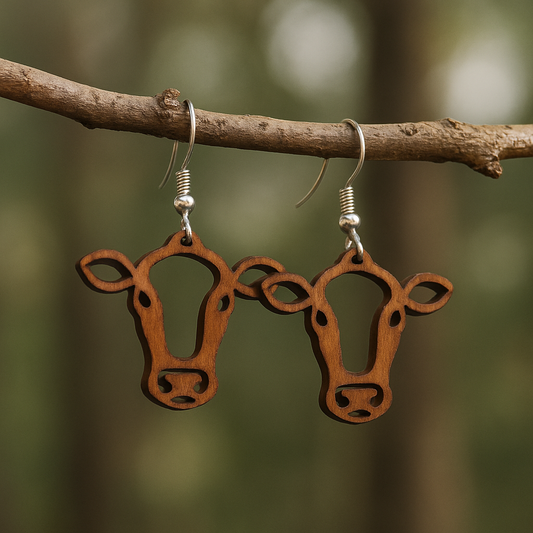 Sacred Cow - Wooden Earrings